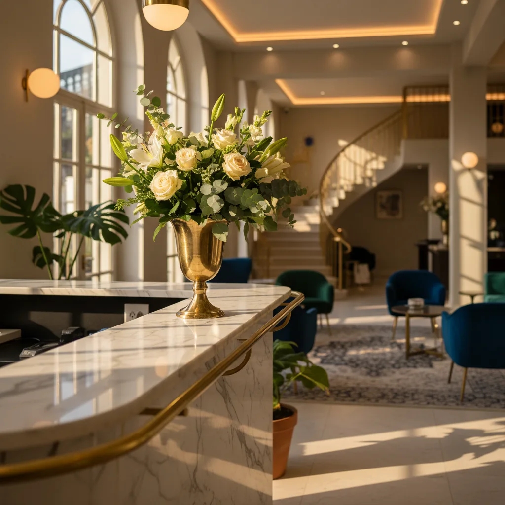 Hotel reception with AI phone receptionist