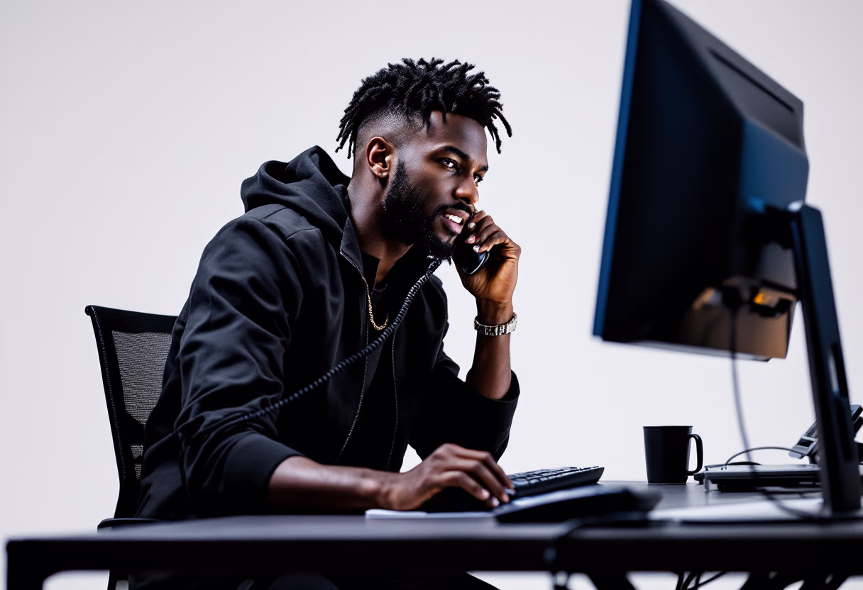 image of customer service representative on the phone